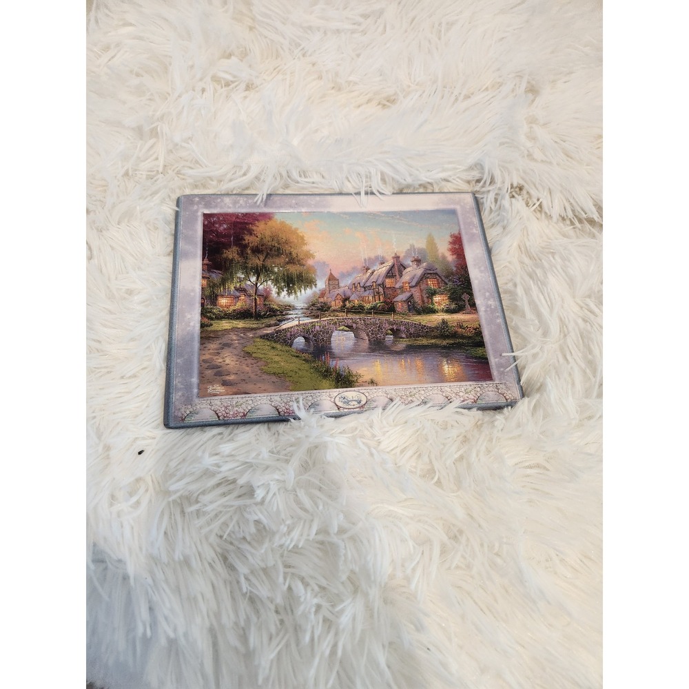 Thomas Kinkade Cobblestone Bridge Ceramic Plate Bradford Exchange 2001 A3760